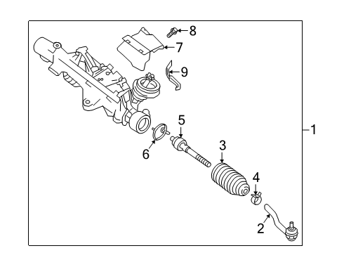 2021 Infiniti QX50 Steering Column & Wheel, Steering Gear & Linkage Diagram 3