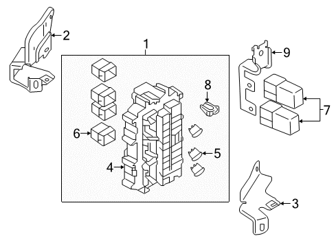 2019 Infiniti Q70L Cover-Relay Box Diagram for 24382-5UV0A