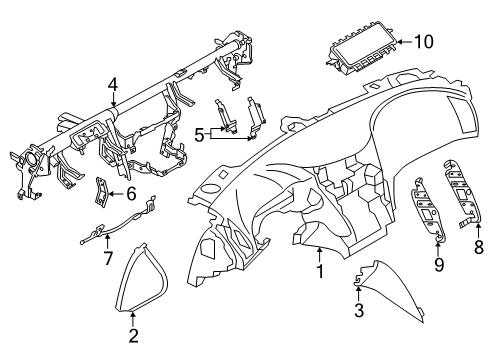 2020 Infiniti Q60 Panel & Pad Assy-Instrument Diagram for 68200-5CB5C