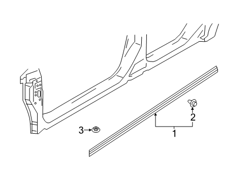 2020 Infiniti QX50 Exterior Trim - Pillars, Rocker & Floor Diagram