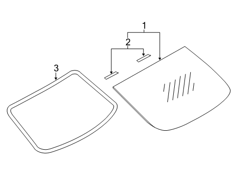 2022 Infiniti Q50 Glass & Hardware - Back Glass Diagram