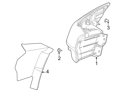 2023 Infiniti QX60 LAMP RE COMB RH Diagram for 26550-6SA2A