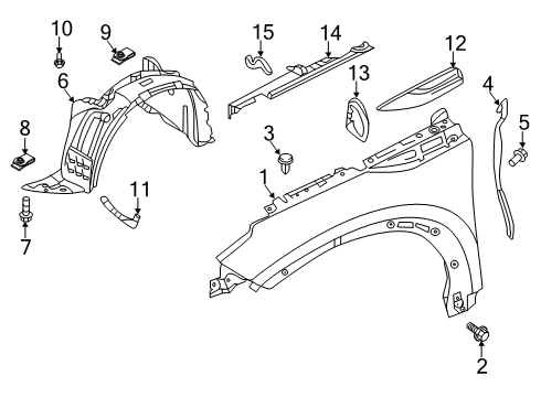 2019 Infiniti QX50 Duct-Front Fender,LH Diagram for 63825-5NY0A