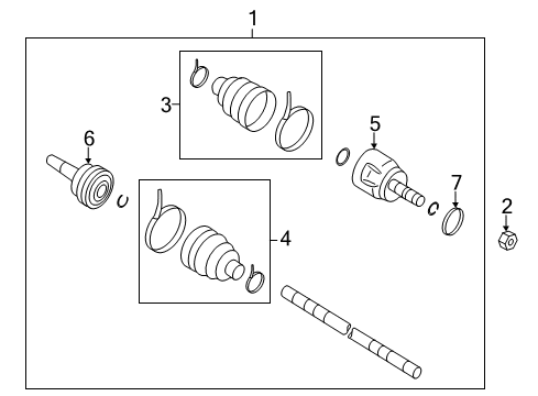 2020 Infiniti QX60 Drive Axles - Rear Diagram