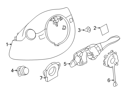 2019 Infiniti QX50 Mask-Steering Column Diagram for 48486-5NA0B