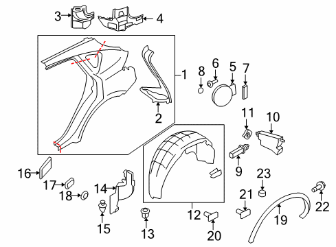 2008 Infiniti EX35 Nut Diagram for 84656-4GA0A