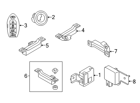 2022 Infiniti Q50 Keyless Entry Components Diagram