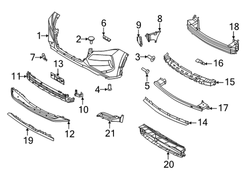 2022 Infiniti QX60 BOLT Diagram for 01125-A6051