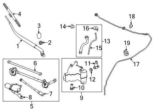 2020 Infiniti Q60 Wiper & Washer Components Diagram