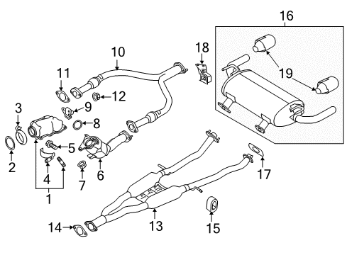 2022 Infiniti Q50 Exhaust Components Diagram