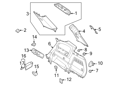 2022 Infiniti QX60 Switch Assy-Seat Diagram for 25500-6SA1A