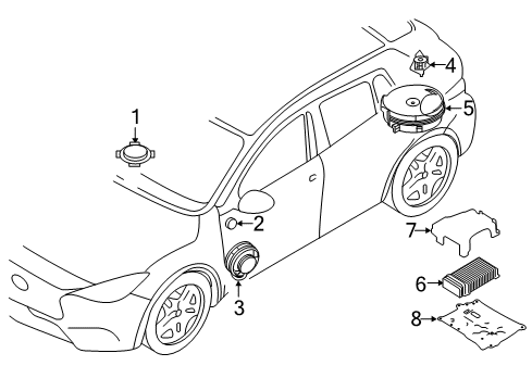 2019 Infiniti QX30 Amp Pre Main Diagram for 28061-5DA2B