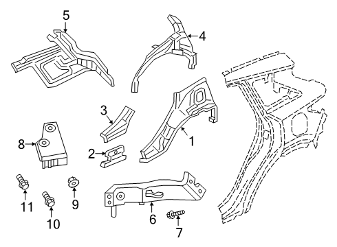 2020 Infiniti QX50 Inner Structure - Quarter Panel Diagram