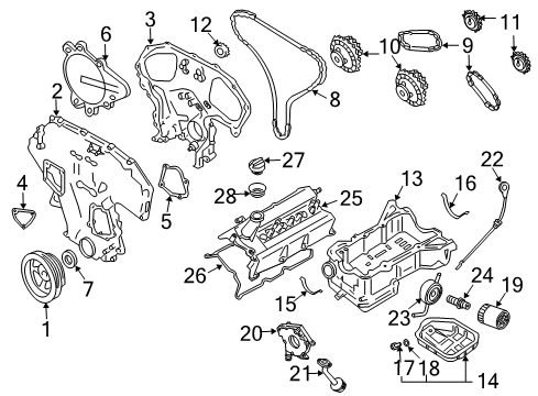 2007 Infiniti G35 Oil Filter Diagram for 15208-9E01A