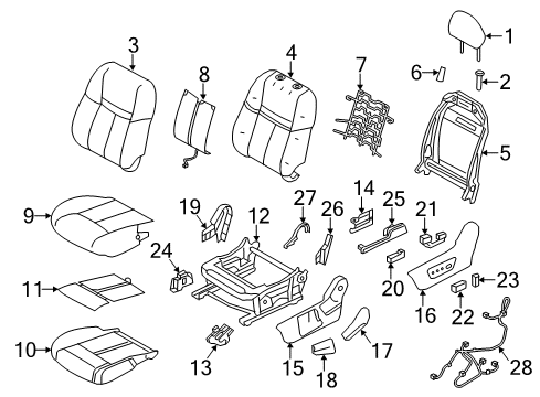 2022 Infiniti QX50 Holder Assy-Headrest,Free Diagram for 87603-4BA3A