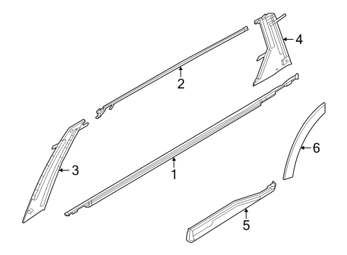 2022 Infiniti QX60 Moulding-Rear Door,RH Diagram for 82876-6SA1A