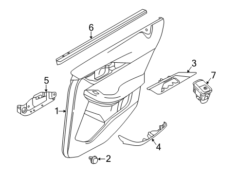 2018 Infiniti QX30 Finisher-Rear Door Center,RH Diagram for 82914-5DA0B