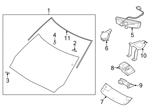 2022 Infiniti QX60 Camera Assy-Front View Diagram for 284F1-6SA0A