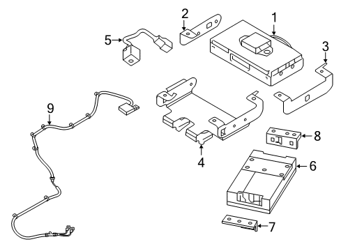 2017 Infiniti Q70L Bracket-Telephone Unit Diagram for 25233-5UV0A