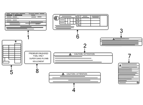 2024 Infiniti QX55 Information Labels Diagram