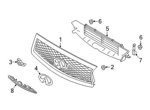 2020 Infiniti Q60 Grille & Components Diagram