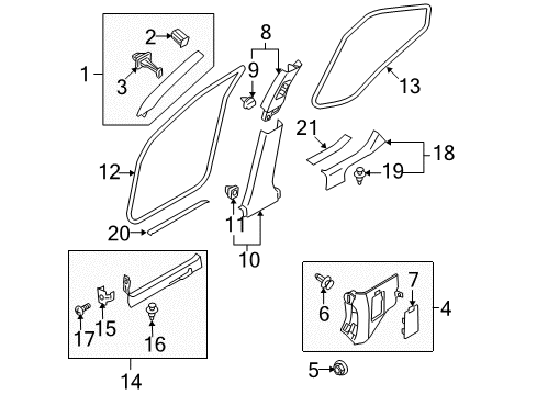 2016 Infiniti QX70 Clip Diagram for 01553-10731