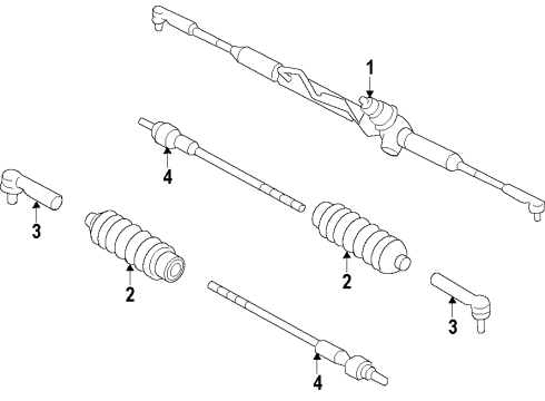 2020 Infiniti QX80 P/S Pump & Hoses, Steering Gear & Linkage Diagram 1