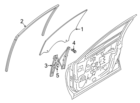 2023 Infiniti QX55 Glass - Front Door Diagram