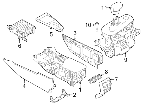 2022 Infiniti QX55 Center Console Diagram