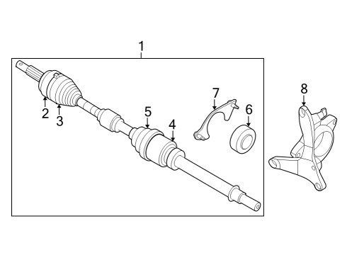 2022 Infiniti QX60 SHAFT ASSY-FRONT DRIVE,LH Diagram for 39101-6SA0A