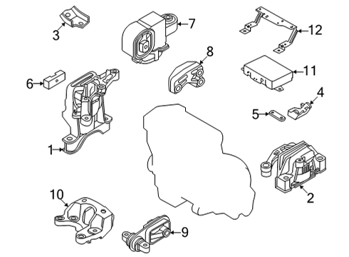 2024 Infiniti QX55 Engine & Trans Mounting Diagram