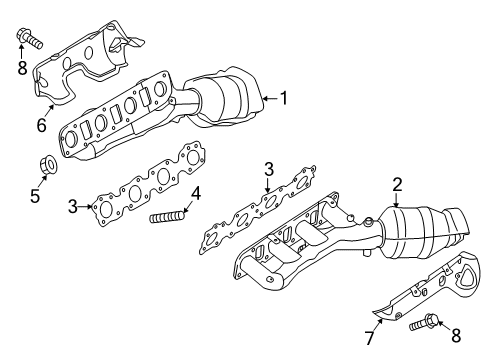 2020 Infiniti QX80 Manifold Assembly-Exhaust RH W/CATALYST Diagram for 140E2-6JF0A