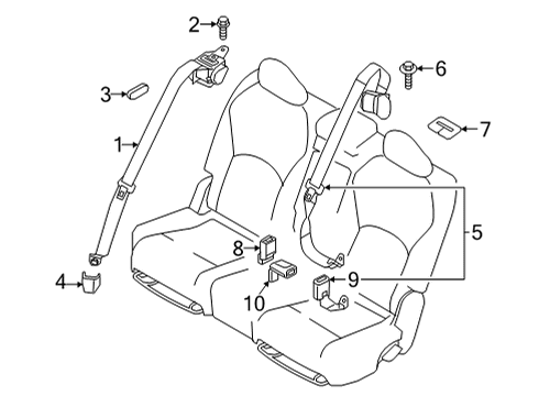 2022 Infiniti QX55 Rear Seat Belts Diagram