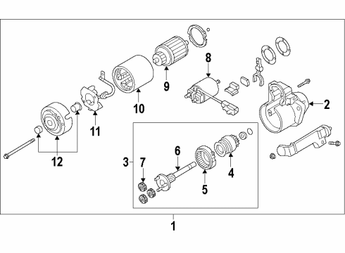 2009 Infiniti FX50 Motor Assembly-Starter REMAN Diagram for 2330M-1CA0ARW