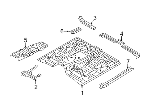 2020 Infiniti QX80 Member Assembly-Cross,Front Seat Mounting Rr Diagram for 75430-6JC0A