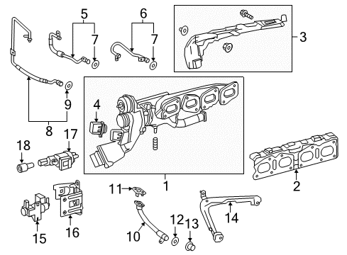 2017 Infiniti Q60 TURBOCHARGER Diagram for 14411-5CA4C