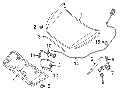 2020 Infiniti QX60 Hood & Components Diagram