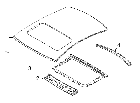 2020 Infiniti Q60 Roof & Components Diagram 1