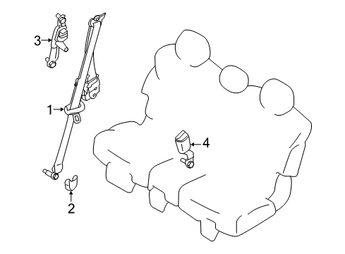 2022 Infiniti QX80 Second Row Seat Belts Diagram 1