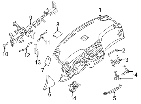 2020 Infiniti QX60 Cluster & Switches, Instrument Panel Diagram 1