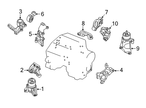 2020 Infiniti QX60 Engine & Trans Mounting Diagram 1