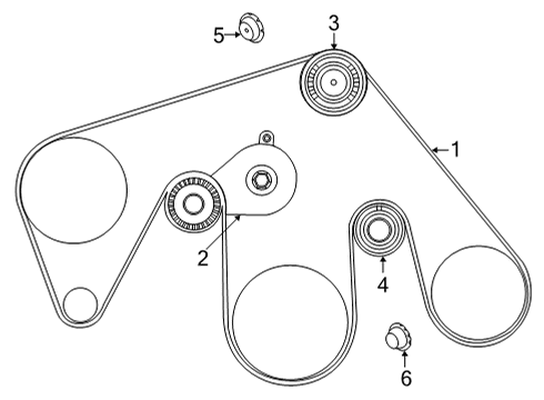 2014 Infiniti QX60 Belt-Fan Diagram for 11720-6TA0A