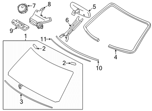 2021 Infiniti QX80 Inside Mirror Diagram for 96321-6JR0A