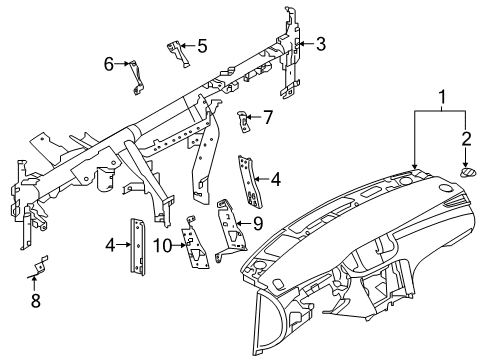 2022 Infiniti QX50 Panel & Pad Assy-Instrument Diagram for 68200-5VS0B