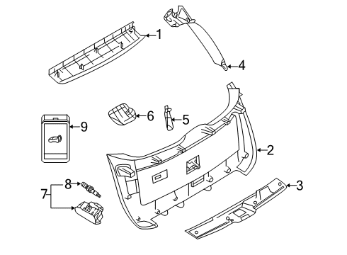 2021 Infiniti QX50 Interior Trim - Lift Gate Diagram