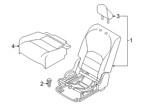 2019 Infiniti QX50 Seat Assembly-2ND,RH Diagram for 88000-5NB8B