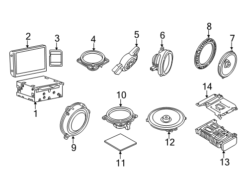 2019 Infiniti Q50 Antenna Assy-Gps Diagram for 25975-6HL0C