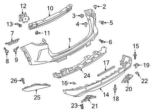 2020 Infiniti QX50 Rear Bumper Diagram