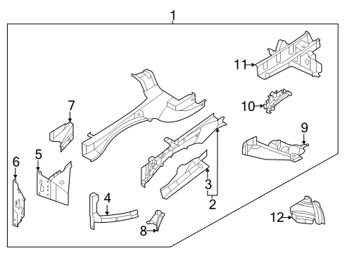 2022 Infiniti QX60 Member Assy-Side,Front RH Diagram for G5100-6SAMA