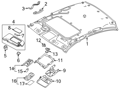 2022 Infiniti Q50 Sunroof Diagram 1